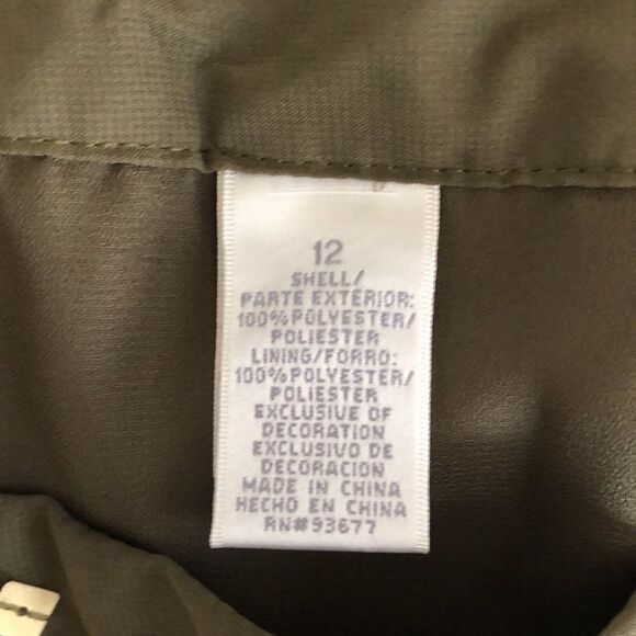 Worthington Pleated Skirt with Beaded Waist Size 12 Gently Used Olive - Picture 6 of 8